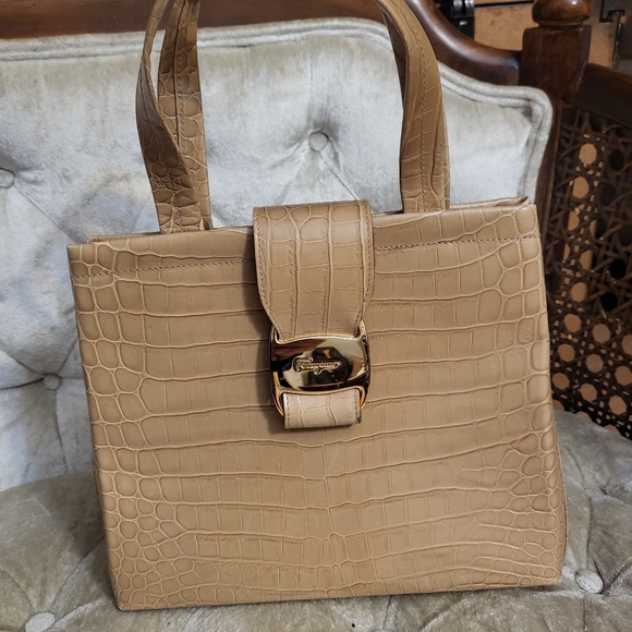 Salvatore Ferragamo Handbags - Authentic Ferragamo soft croco bag